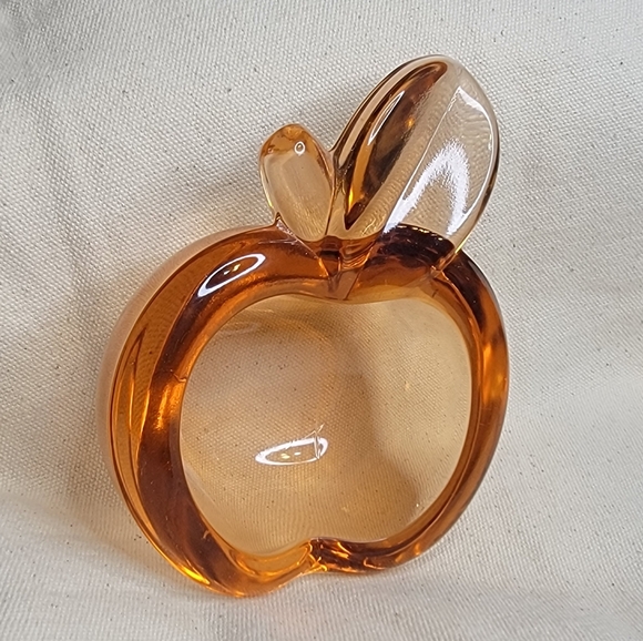 Other - Amber Colored Art Glass Apple Trinket Dish